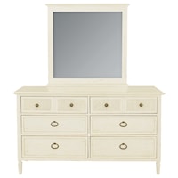 Coastal Dresser and Mirror Set with Cedar-Lined Drawers