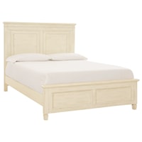 Coastal Queen Panel Bed with Turned Legs