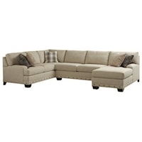3 Piece 6 Seat Sectional with Chaise Lounge