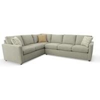 2 Piece Sectional with Track Arms - Left Arm with Corner & Right Arm with 3 Seats