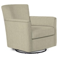 Contemporary Swivel Glider Chair with Track Arms