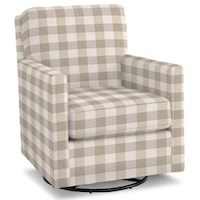 Contemporary Swivel Glider Chair with Track Arms