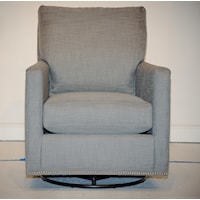 Contemporary Swivel Glider Chair with Track Arms