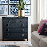 Pacific Blue Raffia Drawer Chest