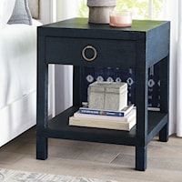 Blue Raffia End/Bedside Table