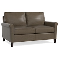 Transitional Loveseat with Sock Rolled Arms