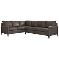 Transitional 2-Piece Sectional with Sock Rolled Arms