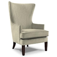 Contemporary Accent Chair with Curved Wing Design