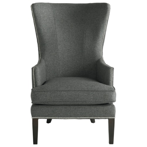 Contemporary Accent Chair with Curved Wing Design