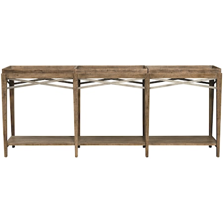 Transitional Console Table with Removable Trays