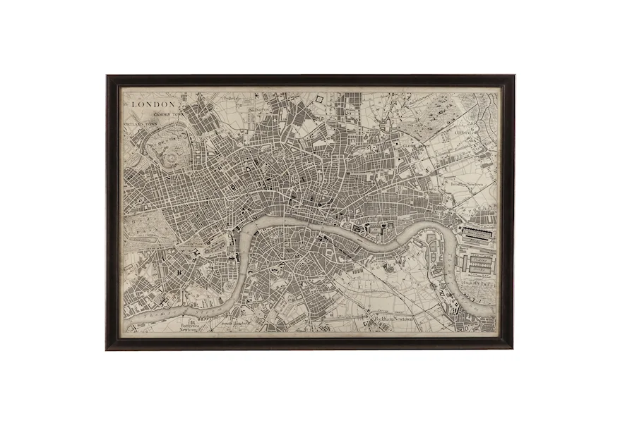 Belgian Luxe Vintage Map of London by Bassett Mirror at Alison Craig Home Furnishings