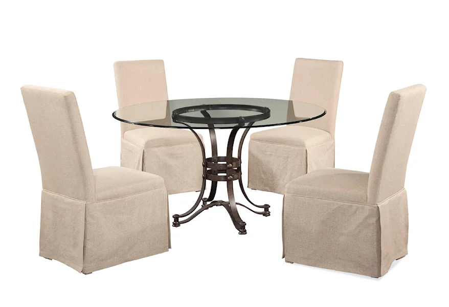 Belgian Luxe Tempe Casual Dining Set by Bassett Mirror at Alison Craig Home Furnishings