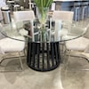 Bassett Mirror Dining Cerused Black Dining Table with Glass Top