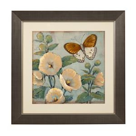 Butterfly & Hollyhocks I