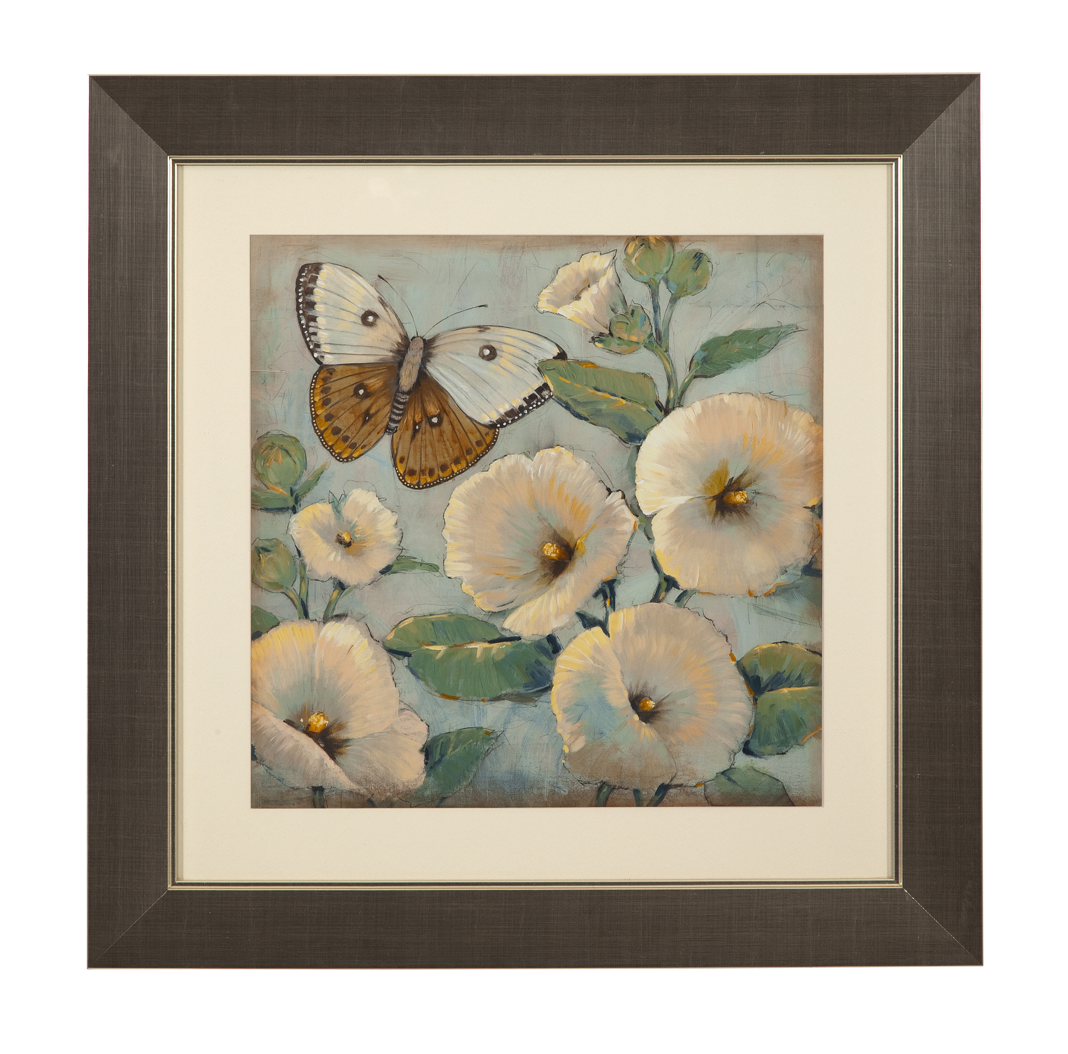 Butterfly & Hollyhocks II