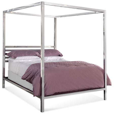 Chrome Queen Poster Bed