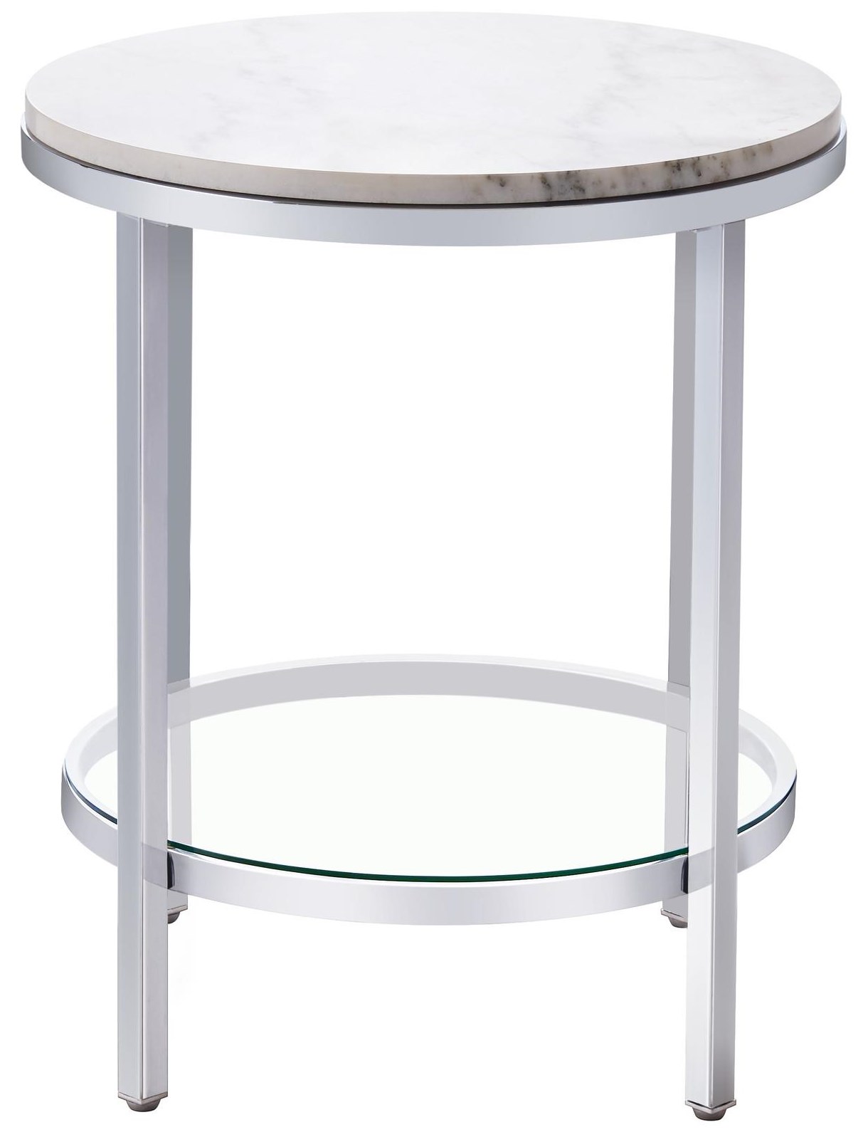 Round End Table in Polished Chrome