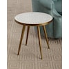 Bassett Mirror Occasional Tables Brass/Marble End Table