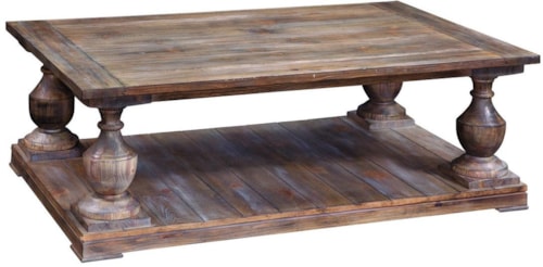 Rectangular Coffee Table w/ Lower Panel Shelf