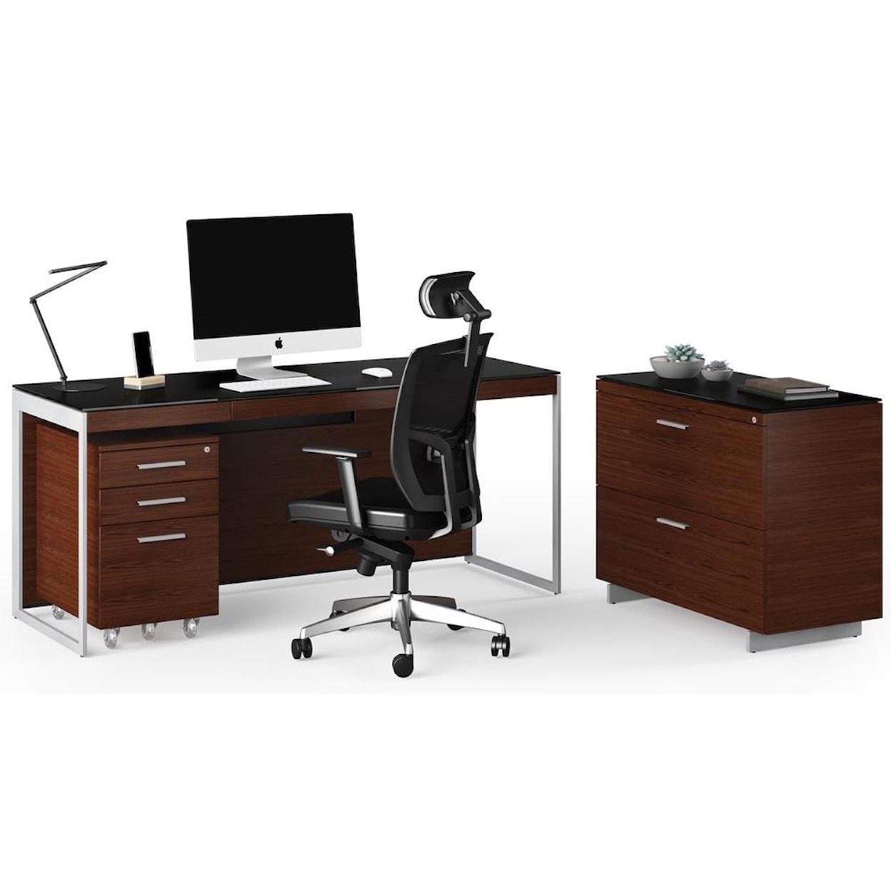 BDI Sequel 20 Desk With Lateral File and Mobile File