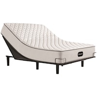 King 12" Plush Tight Top Pocketed Coil Mattress and a Divided King Luxury Adjustable Base