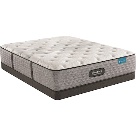 Cal King 13 3/4" Medium Firm Pocketed Coil Mattress and 5" Low Profile Foundation