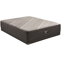Queen 13 1/2" Plush Hybrid Luxury Mattress and 5" Low Profile BR Black Foundation