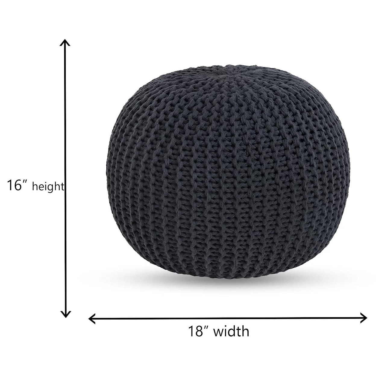 Sleep Shop Pouf Grey Cotton Knitted Pouf