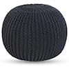 Sleep Shop Pouf Grey Cotton Knitted Pouf