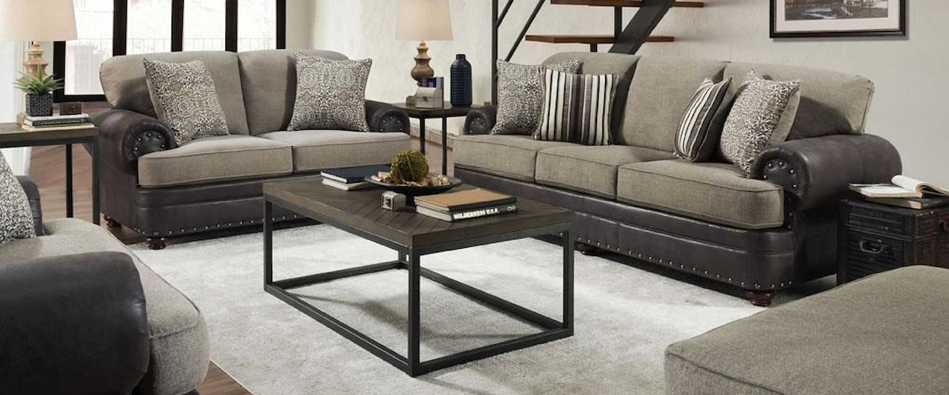 3 Piece Living Room Group w/ Sofa, Loveseat & Chair