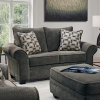 Loveseat with 2 Throw Pillows