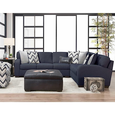 Chandler 2 Pc. Sectional Pearl Navy