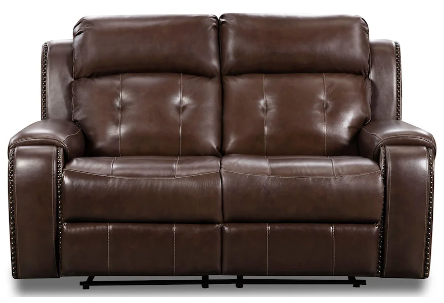 Rosewood Leather Reclining Loveseat by Behold Home at Royal Furniture