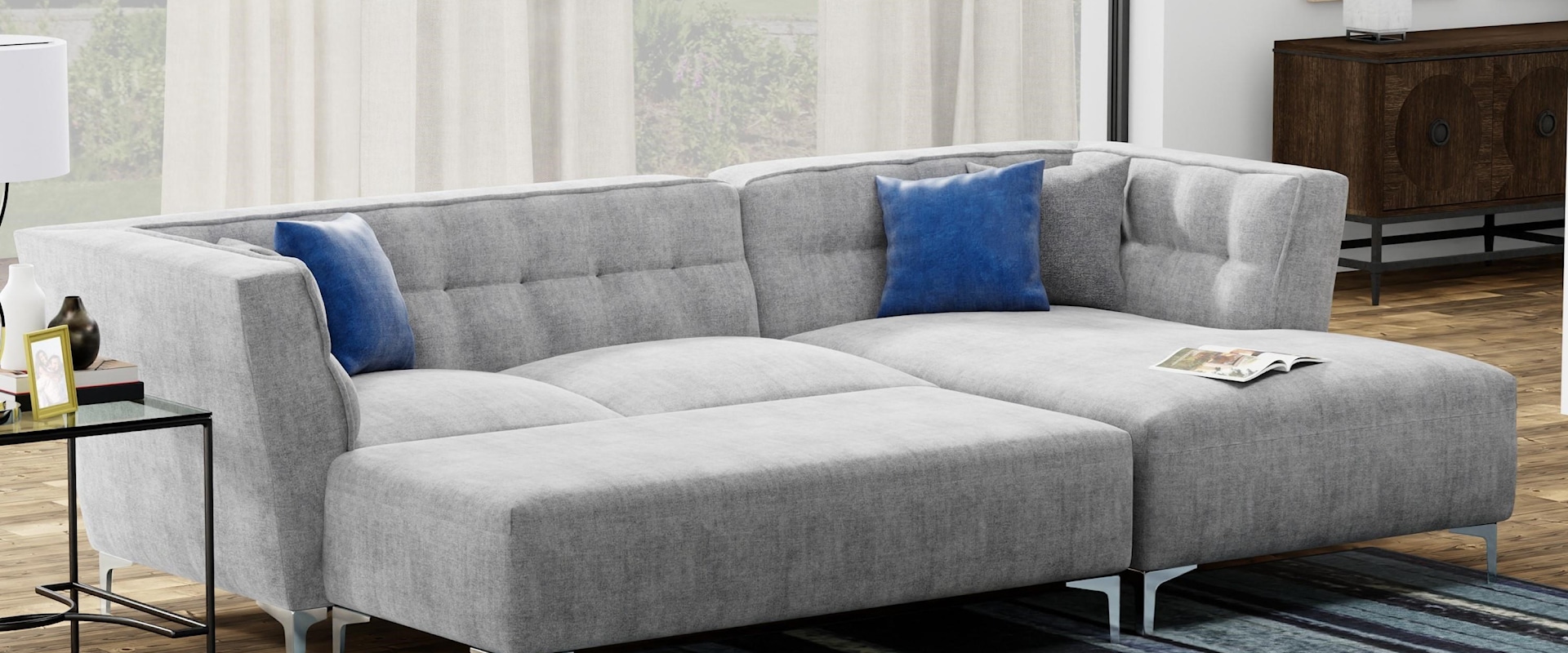 2 Piece Sectional with Ottoman