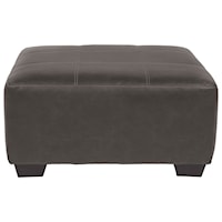 Square Faux Leather Oversized Accent Ottoman