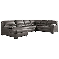 Faux Leather 3-Piece Sectional with Chaise
