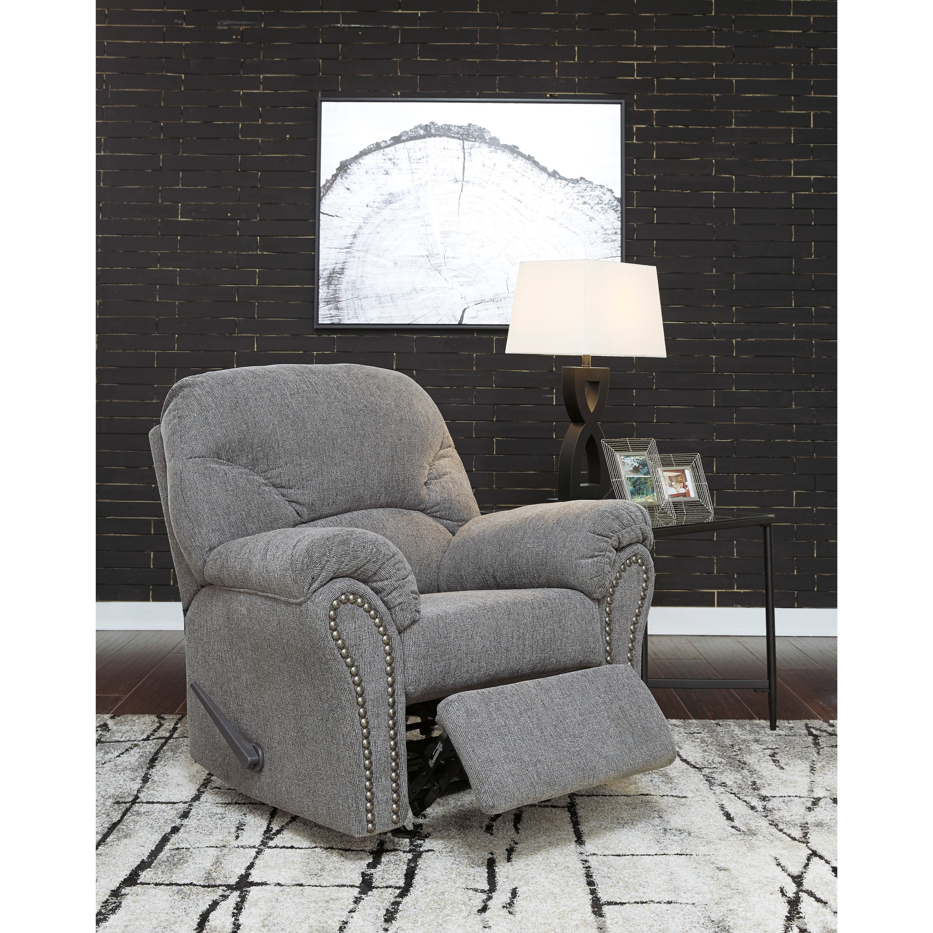Benchcraft by Ashley Allmaxx Rocker Recliner with Pillow Arms and ...