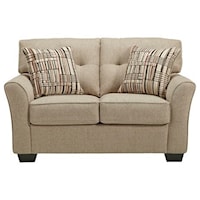 Casual Loveseat with Tufted Back Cushions