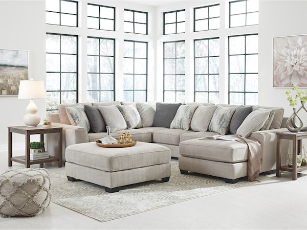 4pc Sectional and ottoman