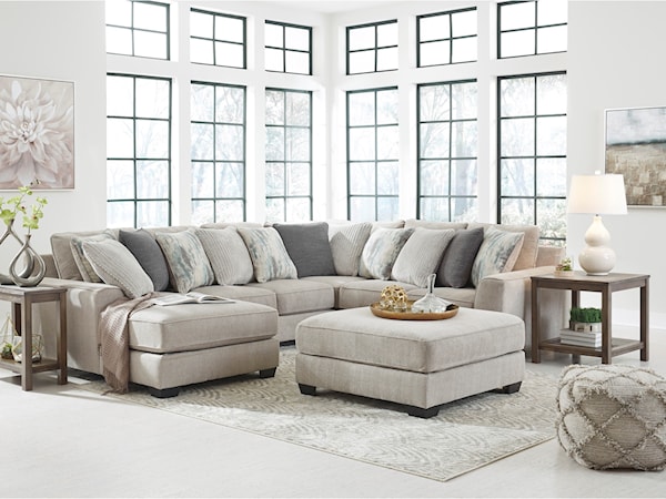 4PC Sectional with Ottoman