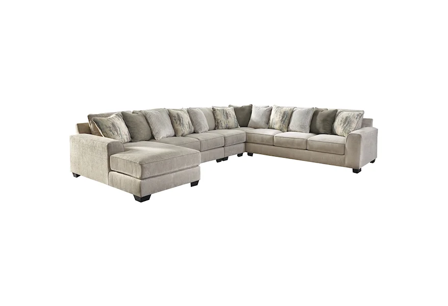 Ardsley 5-Piece Sectional with Left Chaise by Benchcraft at Beds N Stuff