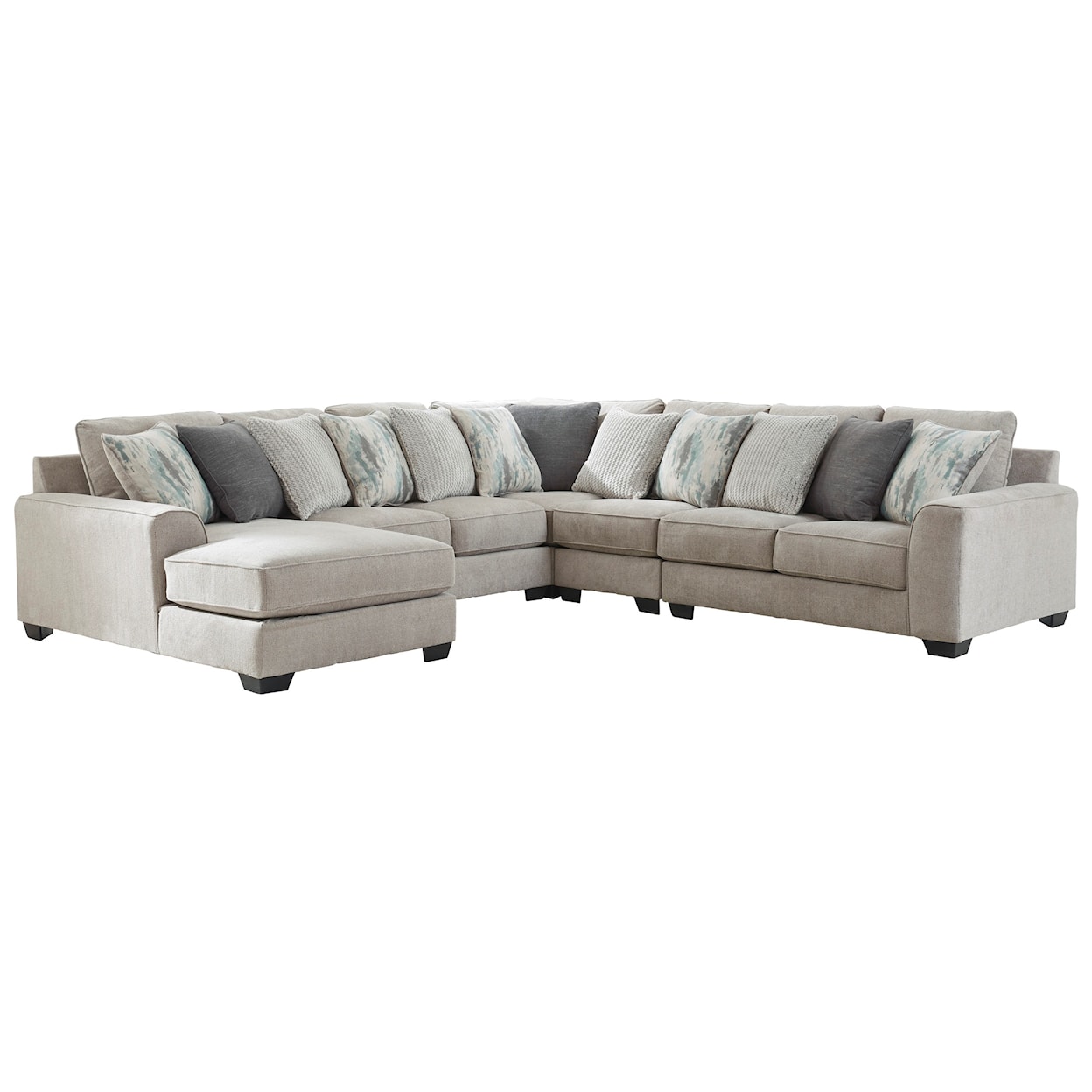 Benchcraft Ardsley 5-Piece Sectional with Left Chaise