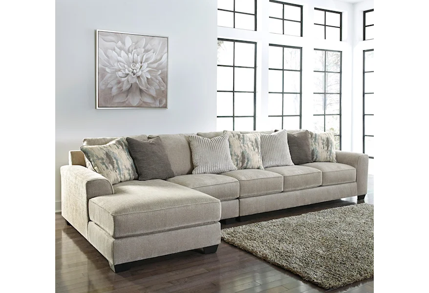 Ardsley 3-Piece Sectional with Left Chaise by Benchcraft at Home Furnishings Direct