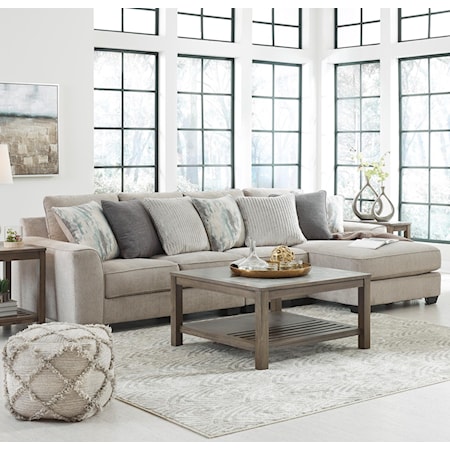 Contemporary 3-Piece Sectional with Right Chaise