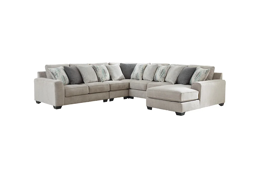 Ardsley 5-Piece Sectional with Right Chaise by Benchcraft at Home Furnishings Direct