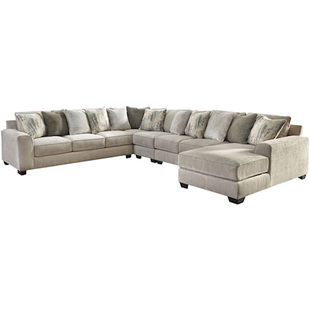 5-Piece Sectional with Right Chaise