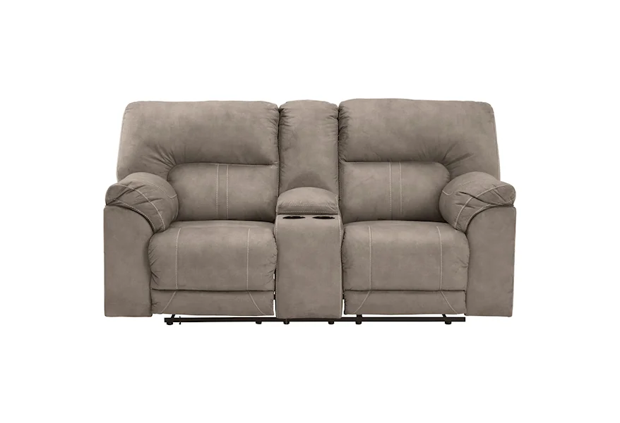Cavalcade Double Reclining Loveseat with Console by Benchcraft by Ashley at Royal Furniture