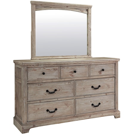 Dresser and Mirror Set