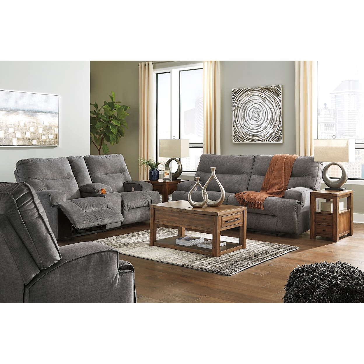 Ashley Furniture Benchcraft Coombs Power Reclining Living Room Group