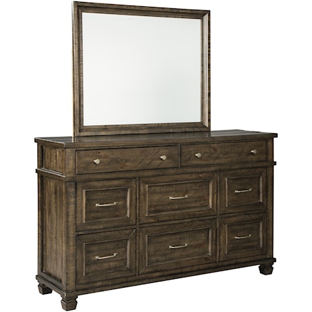 Dresser and Mirror Set